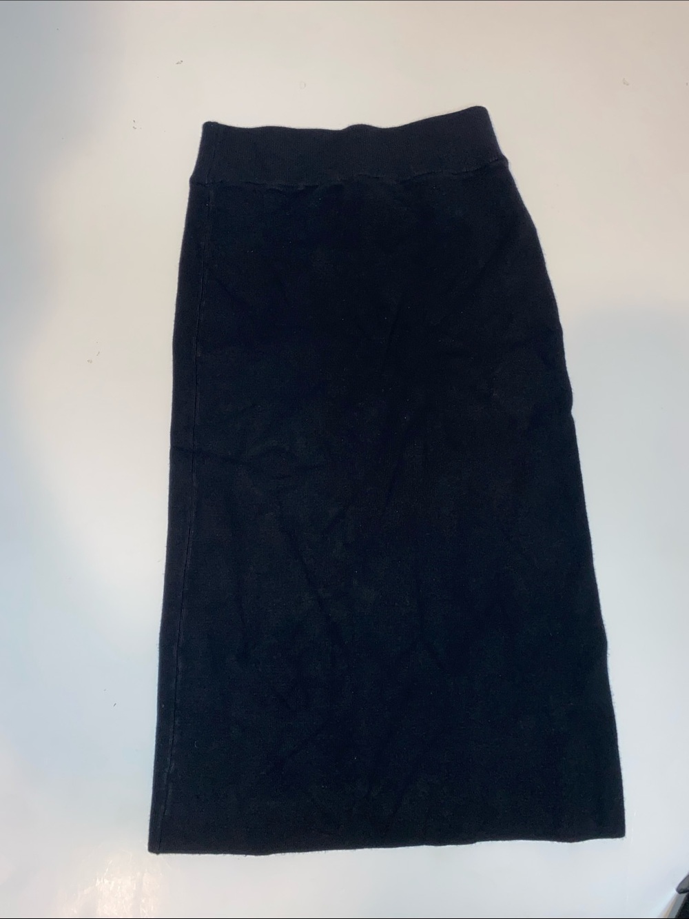 Express Black Ribbed Pencil Skirt - Pull-On Style